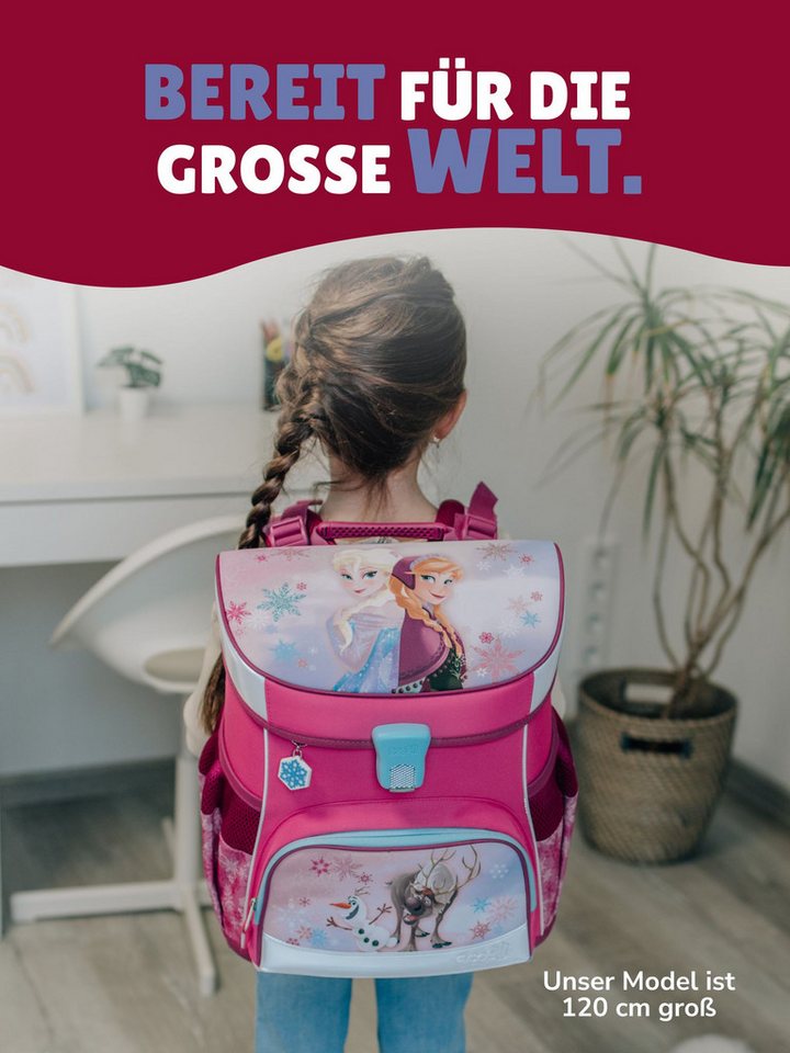 Scooli Schulranzen Campus Fit Frozen, Eiskönigin Rosa, Schultasche ab der 1. Klasse (Komplett-Set, 10-tlg., mit Lunch-Set, Sporttasche und Schultüte 85cm), mit  – Bild 2 von 5