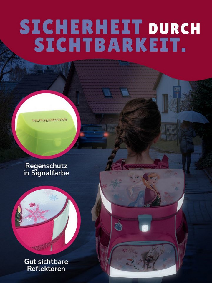 Scooli Schulranzen Campus Fit Frozen, Eiskönigin Rosa, Schultasche ab der 1. Klasse (Komplett-Set, 10-tlg., mit Lunch-Set, Sporttasche und Schultüte 85cm), mit  – Bild 4 von 5