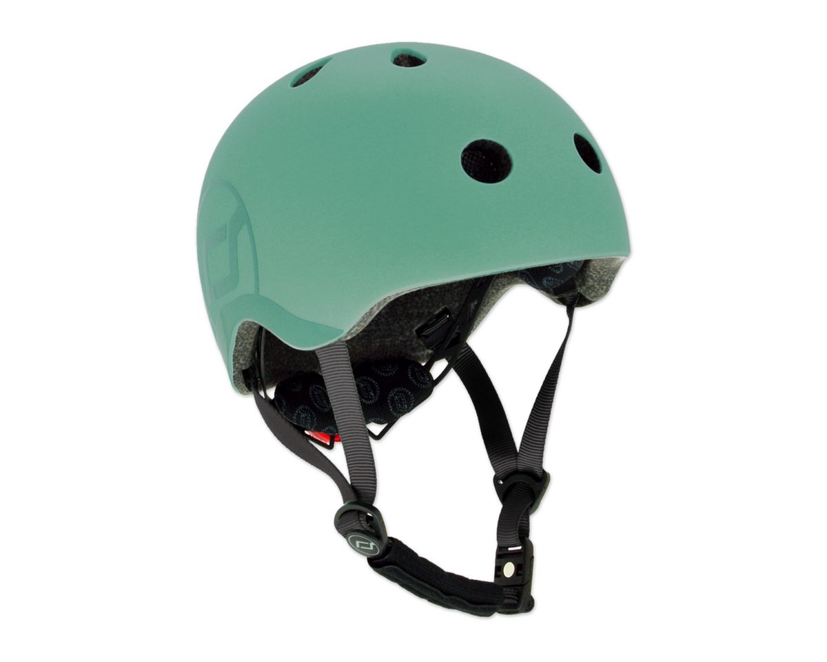 Scoot and Ride Kinderhelm S Ash, Schutzhelm mit LED Licht, 51 - 55 cm Fahrradhelm – Bild 4 von 5