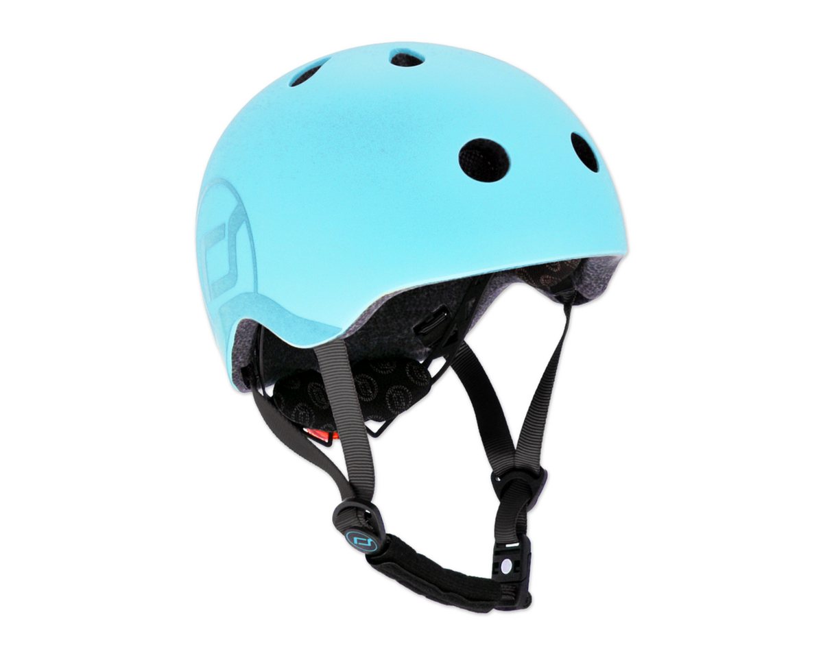 Scoot and Ride Kinderhelm S Ash, Schutzhelm mit LED Licht, 51 - 55 cm Fahrradhelm – Bild 5 von 5