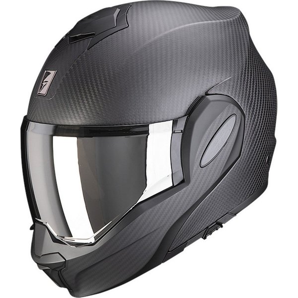 Scorpion Exo Motorradhelm Exo-Tech Evo Solid Carbon Klapphelm, Vorbereitet Für Kommunikationssystem,integriertes Sonnenvisier