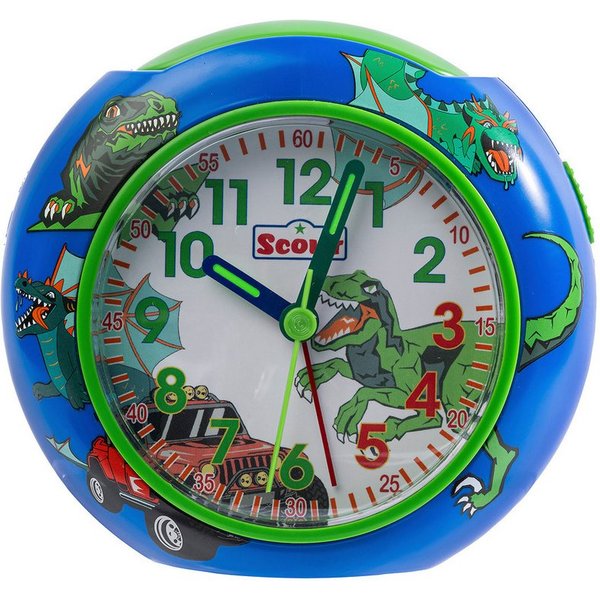 Scout Kinderwecker Pics Quarzwecker, Lernwecker, Geschenkidee, Kinderzimmer, Schulanfang, Dino