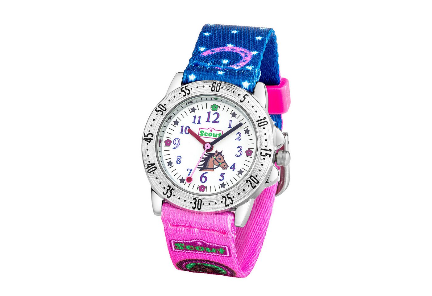 Scout Quarzuhr Pferdeuhr, Achtion Girls, 280378065 164000043, Armbanduhr, Kinderuhr, Lernuhr,Geschenkidee, Schulanfang,Mädchen,Pferd – Bild 3 von 4