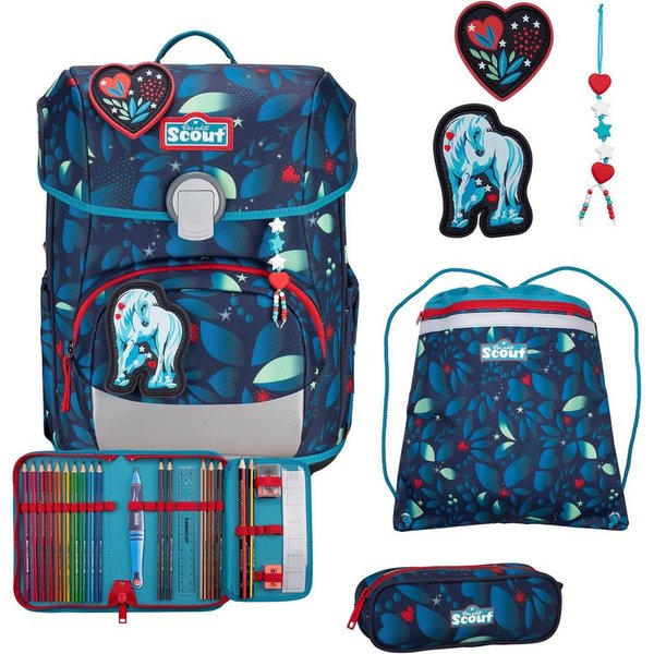 Scout Schulranzen Neo LED (8-tlg), Polyester