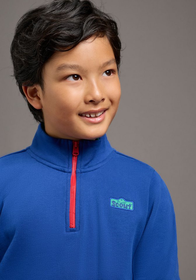 Scout Sweatshirt Troyer, Zip-Sweatshirt - NEU von SCOUT Troyer-Sweatshirt mit kontrastfarbigen Details und Rippbündchen – Bild 3 von 5