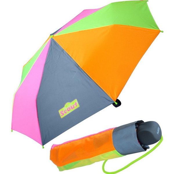 Scout Taschenregenschirm Mini Kinderschirm Basic reflektierend, leicht