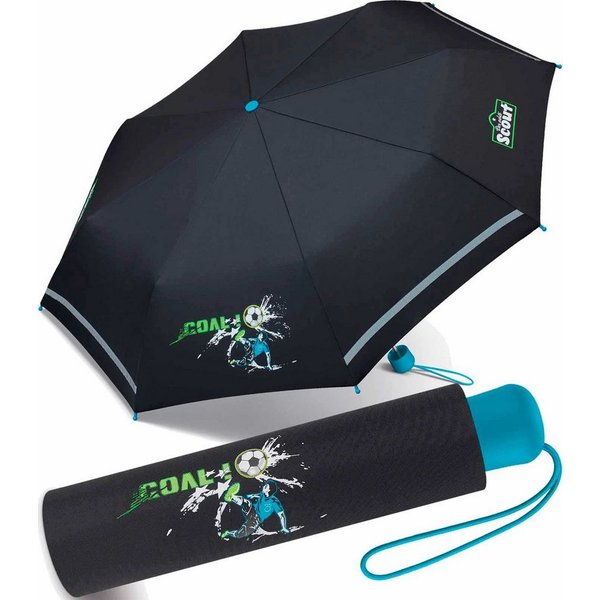Scout Taschenregenschirm Mini Kinderschirm Basic reflektierend bedruckt, leicht