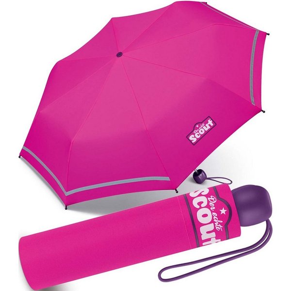 Scout Taschenregenschirm Mini Kinderschirm Basic reflektierend, leicht