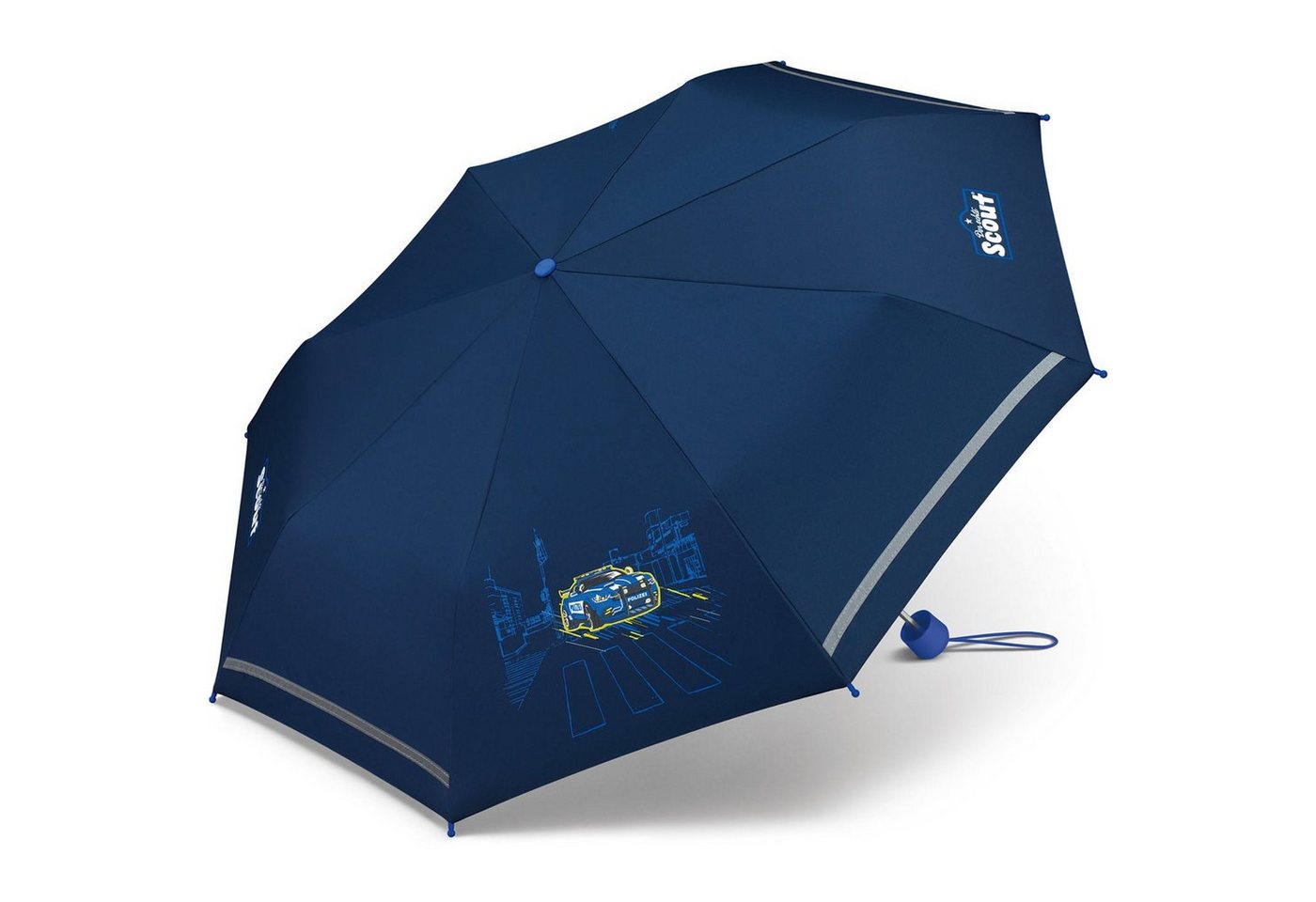 Scout Taschenregenschirm Mini Kinderschirm Basic reflektierend bedruckt, leicht – Bild 2 von 3