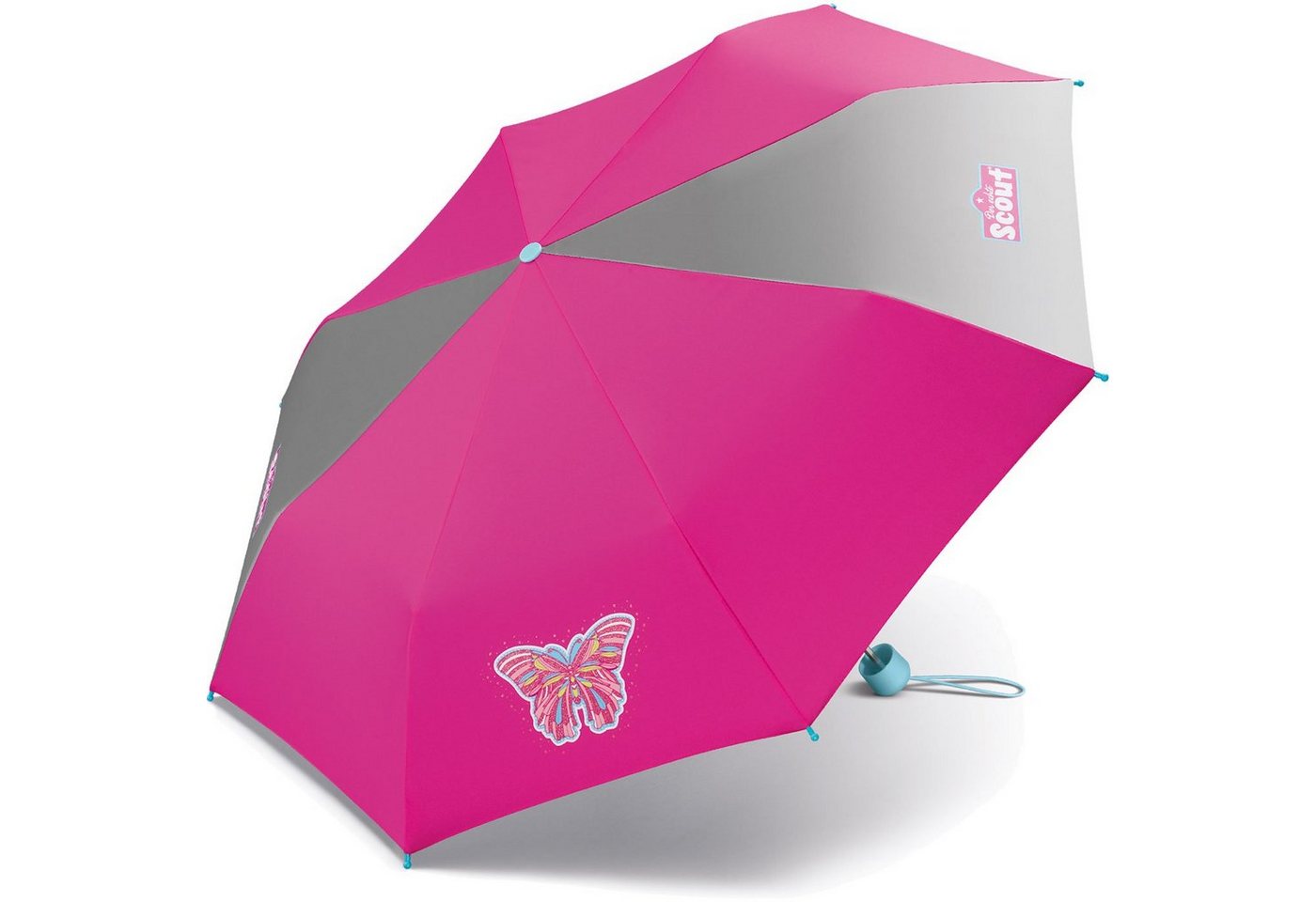 Scout Taschenregenschirm Mini Kinderschirm Basic reflektierend bedruckt, leicht – Bild 2 von 3