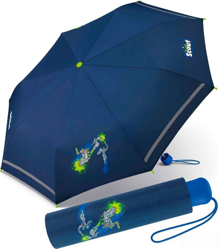 Scout Taschenregenschirm Mini Kinderschirm Basic reflektierend bedruckt, leicht – Bild 4 von 4