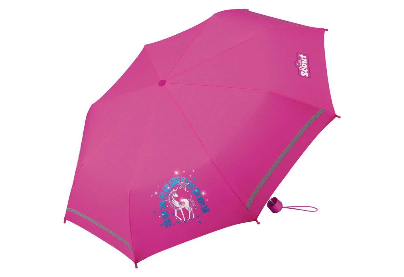 Scout Taschenregenschirm Mini Kinderschirm Basic reflektierend bedruckt, leicht – Bild 2 von 3