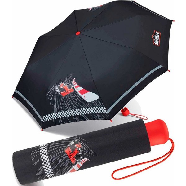 Scout Taschenregenschirm Mini Kinderschirm Basic reflektierend bedruckt, leicht