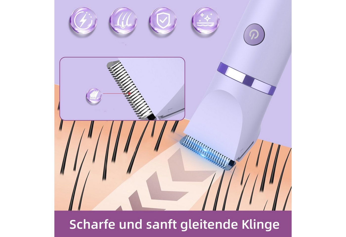 Scttomon Epilierer RFC-2018, Aufsätze: 1 St., Damenrasierer, Gesichtshaartrimmer, 3-in-1, Wet&Dry – Bild 3 von 5