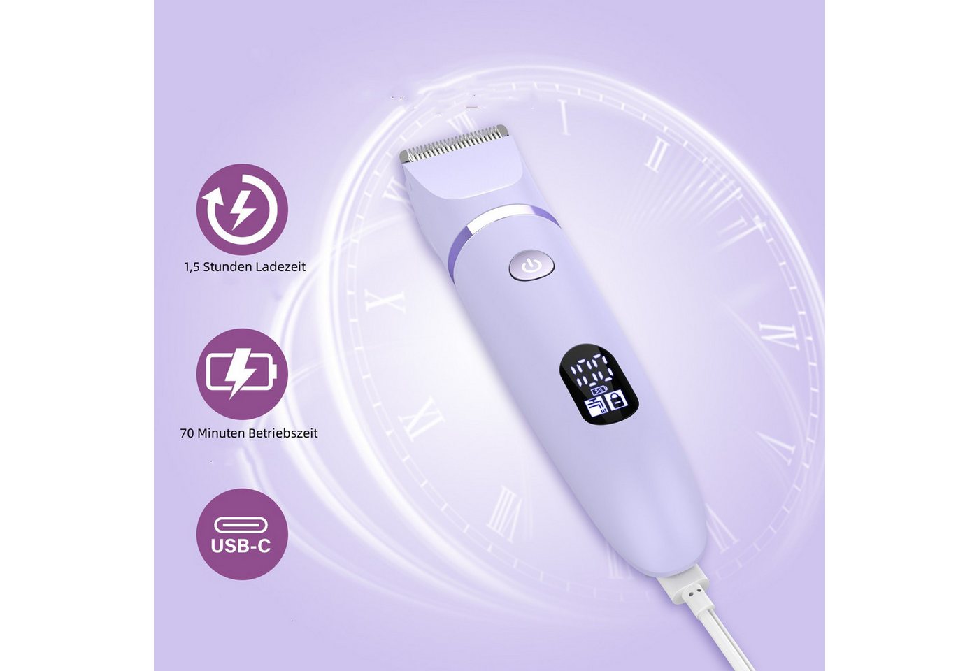 Scttomon Epilierer RFC-2018, Aufsätze: 1 St., Damenrasierer, Gesichtshaartrimmer, 3-in-1, Wet&Dry – Bild 5 von 5