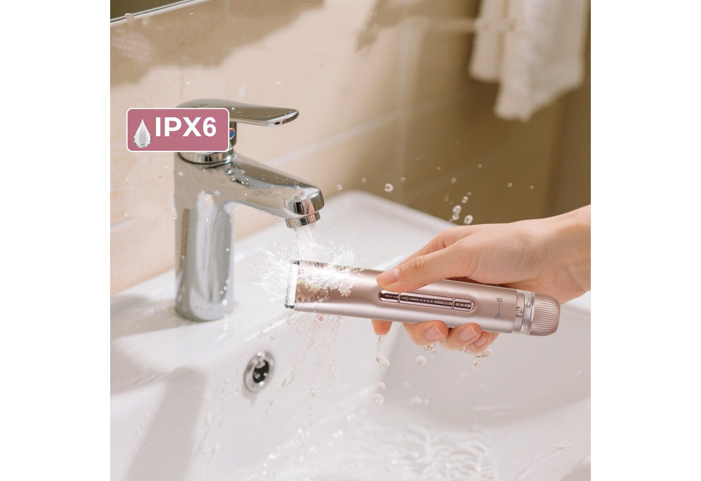 Scttomon Epilierer TMQ-4, Aufsätze: 1 St., 2-in-1 Damen Trimmer, Gesichtstrimmer, Wet&Dry – Bild 5 von 5