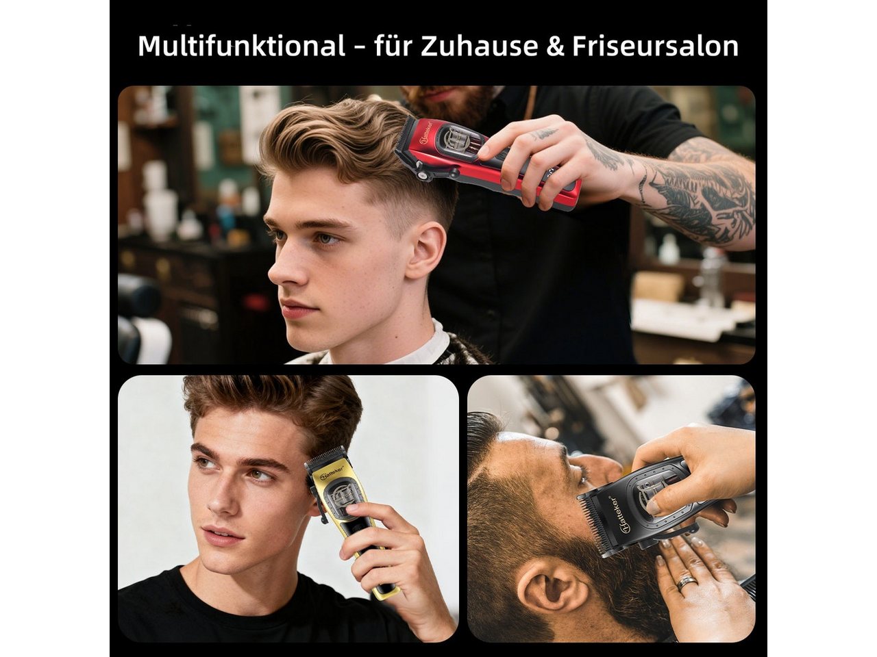 Scttomon Haarschneider G58, Professioneller Haarschneider & Barttrimmer, Barbershop-Haartrimmer USB-C & Ladestation – Bild 4 von 5
