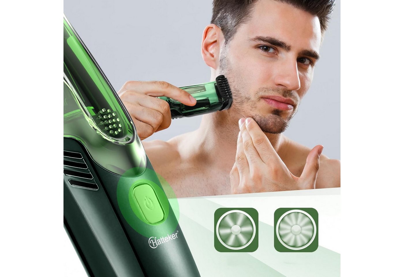 Scttomon Haarschneider HT-6058, Bartschneider mit Vakuumfunktion, 1–20 mm Längeneinstellung, IPX6 wasserdicht – Bild 5 von 5