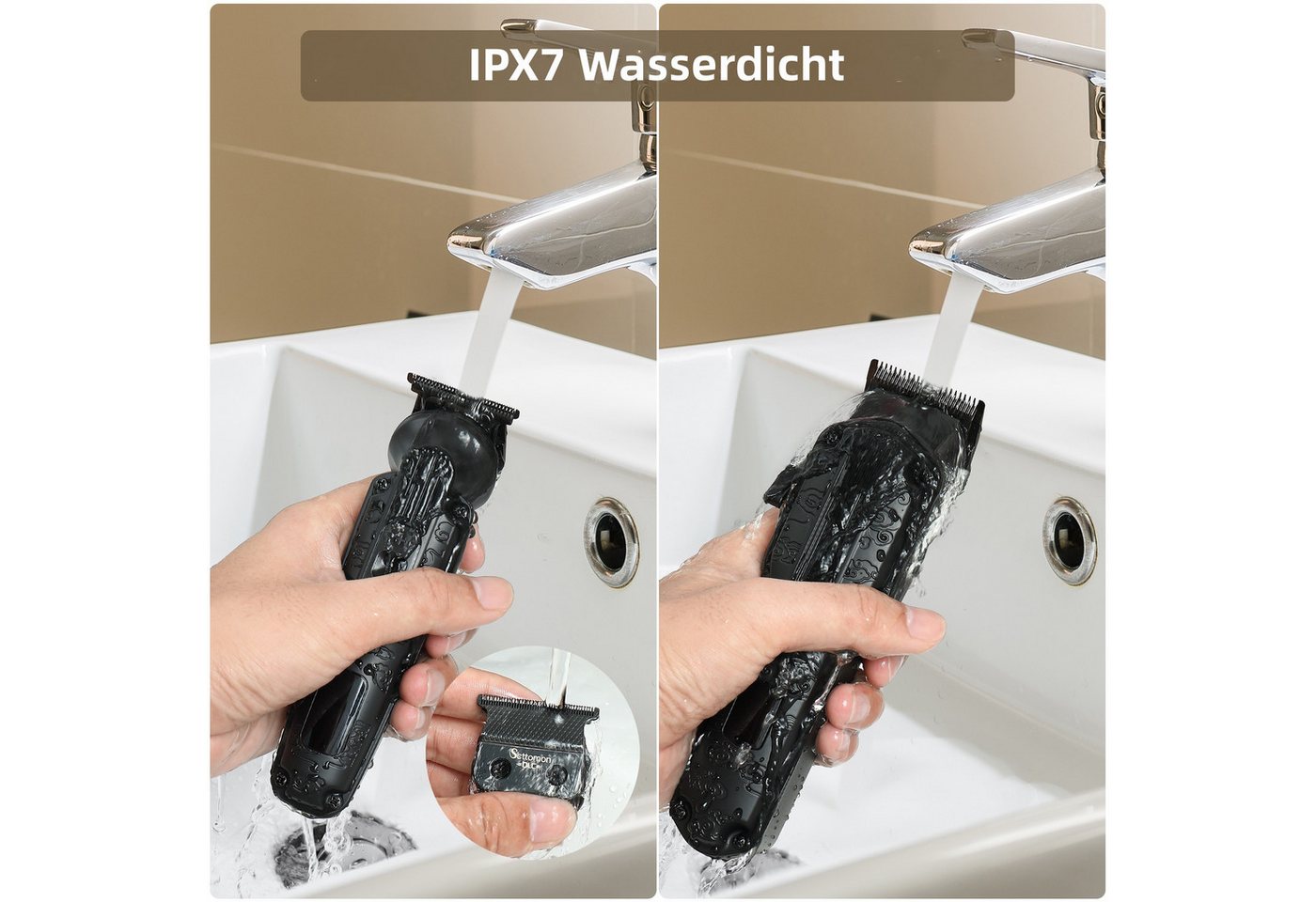 Scttomon Haarschneider HT-6068, Haar- und Bartschneider Kit, Bartschneider mit LED-Anzeige IPX6 Wasserdicht – Bild 5 von 5