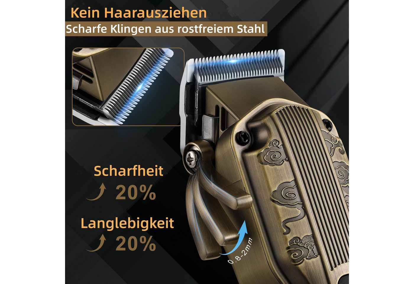 Scttomon Haarschneider HT-6068, Haar- und Bartschneider Kit, Bartschneider mit LED-Anzeige IPX6 Wasserdicht – Bild 3 von 5