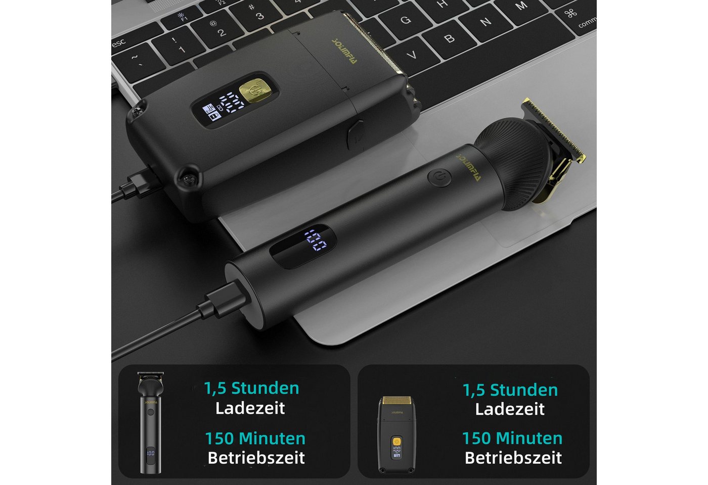 Scttomon Haarschneider RSCW-767, 3-in-1-Trimmer, Elektrischer Rasierer für Herren – Bild 5 von 5