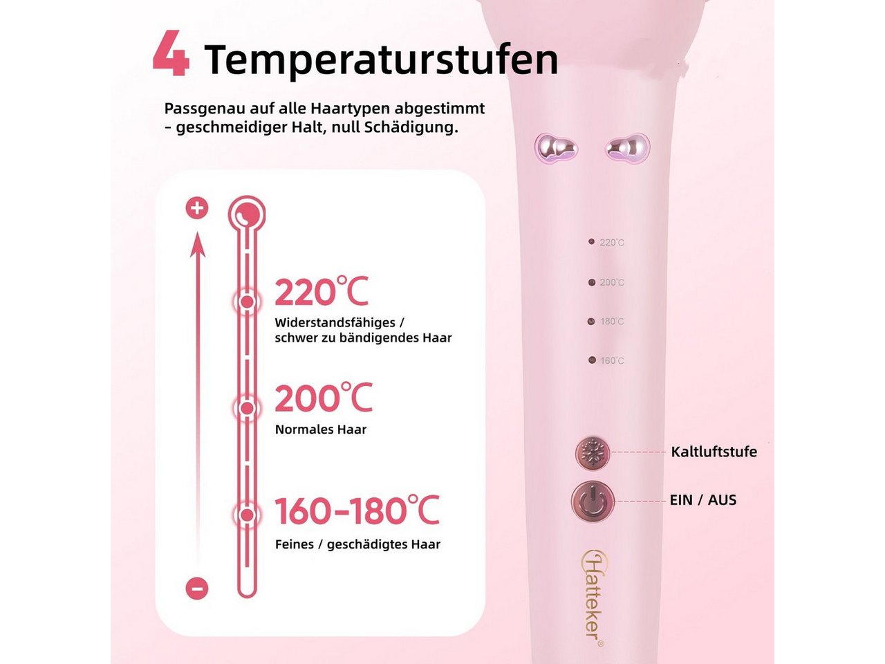 Scttomon Lockenstab HT-102, Keramik-Turmalin-Bechichtung, 32mm Automatischer Lockenstab – Bild 5 von 5