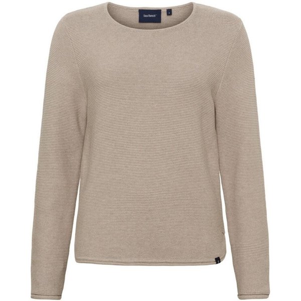 Sea Ranch Rundhalspullover Damen Pullover Edy U-Boot-Ausschnitt - Strickpullover Baumwolle Feiner Baumwollstrick, Gerollte Ärmelabschlüsse, Saumabschluss geroll