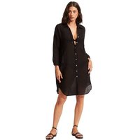 SEAFOLLY Damen Hemd Longshore Cover Up, Größe XS/S in Schwarz