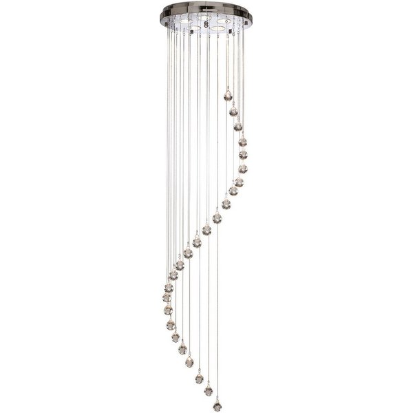 Searchlight Hängeleuchte Hallway 5Lt Multi-Drop Pendant- Chrome Metal & Clear Crystal, Leuchtmittel wechselbar