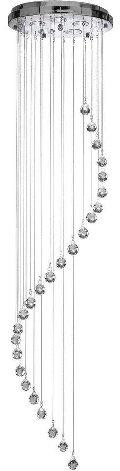 Searchlight Hängeleuchte Hallway 5Lt Multi-Drop Pendant- Chrome Metal & Clear Crystal, Leuchtmittel wechselbar – Bild 3 von 5