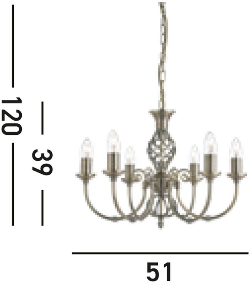 Searchlight Kronleuchter Zanzibar 6Lt Pendant, Leuchtmittel wechselbar – Bild 3 von 3