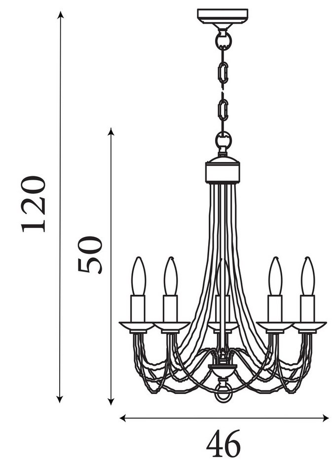 Searchlight Pendelleuchte Maypole 5Lt Pendelleuchte, ohne Leuchtmittel – Bild 5 von 5