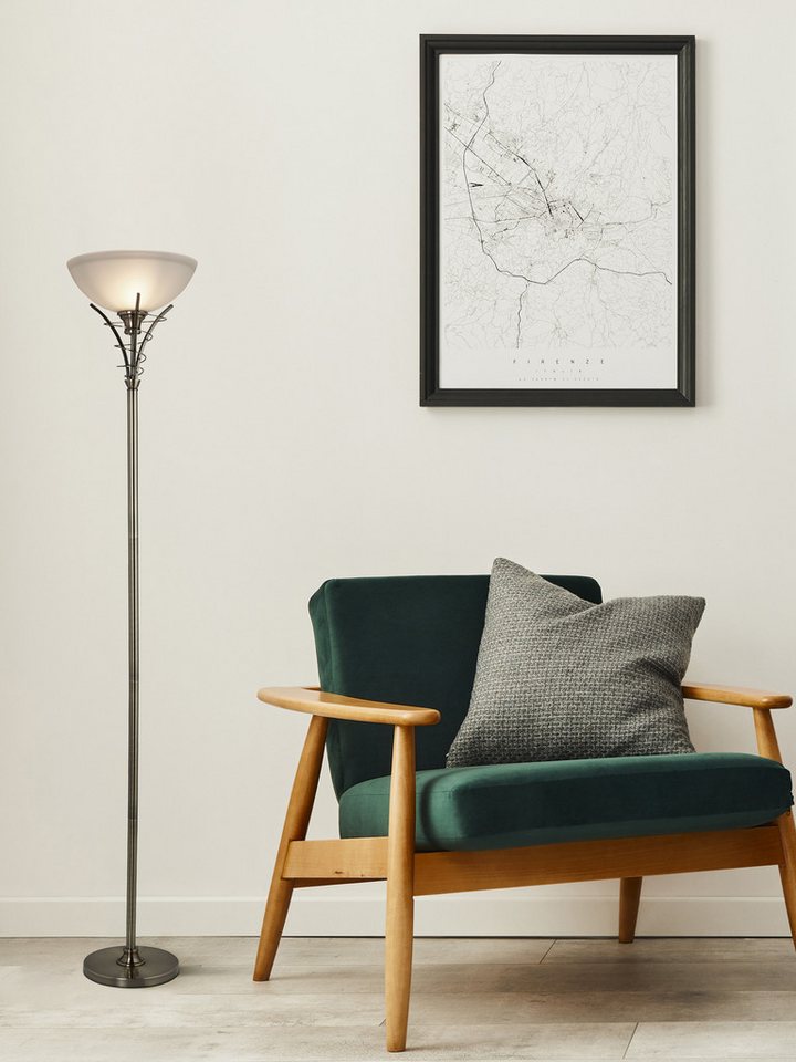 Searchlight Stehlampe Linea Stehleuchte - Antikes Messing und Glas, ohne Leuchtmittel – Bild 2 von 5