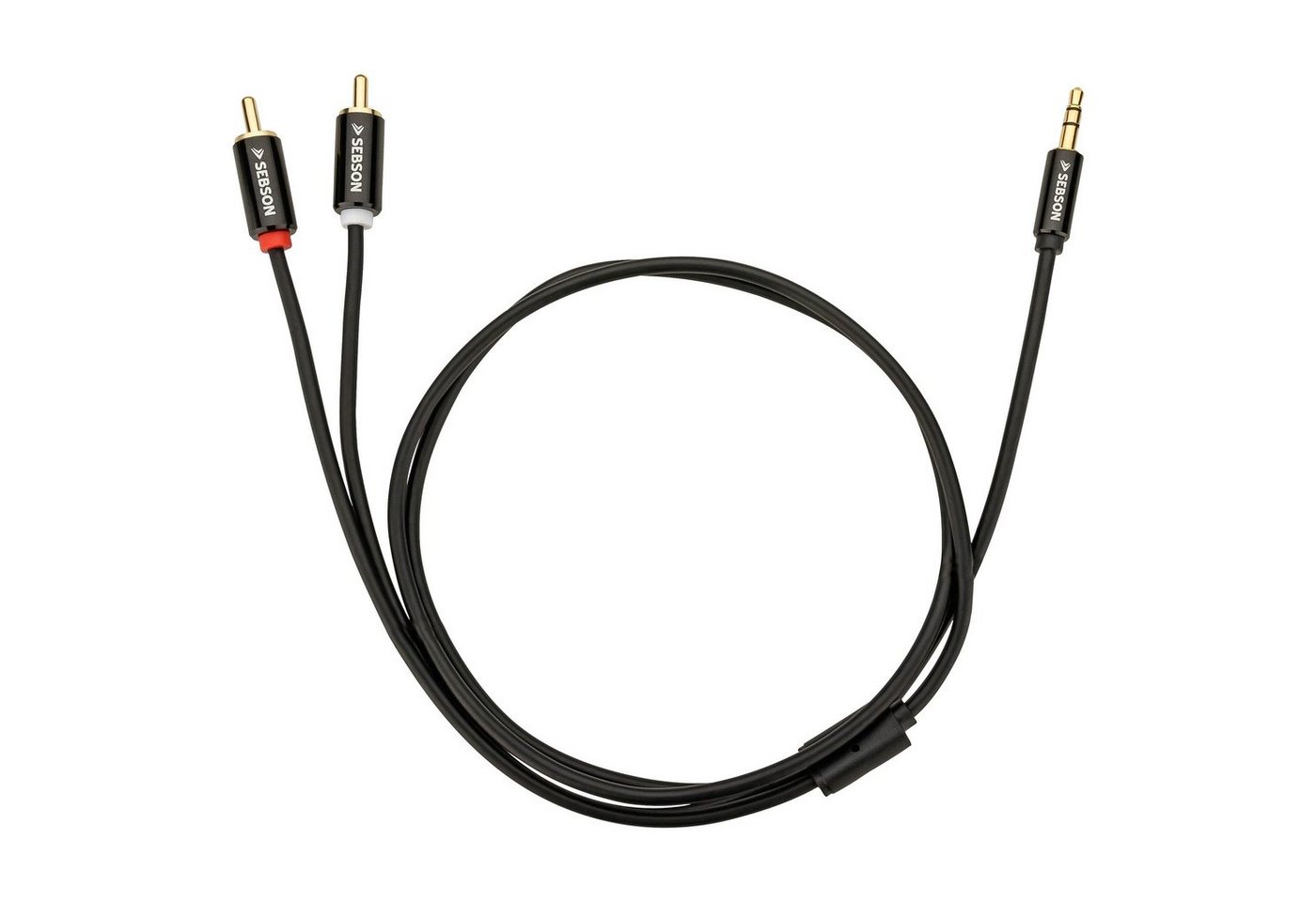 SEBSON Audio Kabel 2m - Klinke 3,5mm auf 2 Cinch Stecker - RCA zu Jack Optisches-Kabel, (200 cm) – Bild 4 von 5