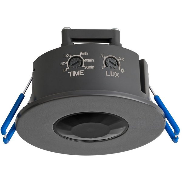 SEBSON Bewegungsmelder Infrarot Sensor Unterputz Decke - programmierbar Reichweite 8m 360°, (1-St), Einbauloch: Ø63-66mm, LED geeignet 1.000W, 230V, 3 Draht