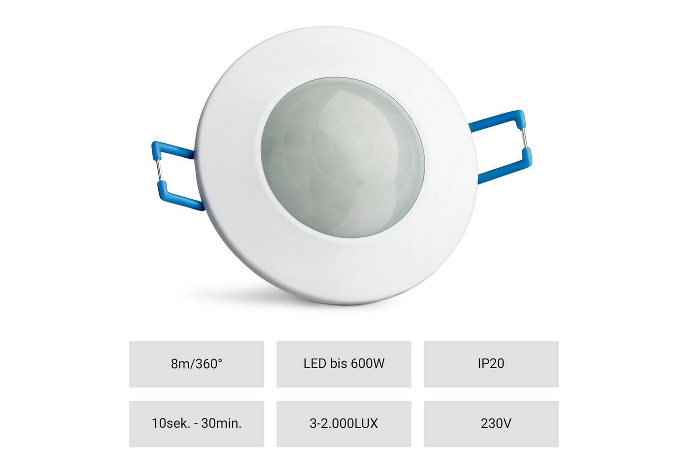SEBSON Bewegungsmelder Bewegungsmelder programmierbar 8m / 360°, LED geeignet - 2er Pack, (2-St) – Bild 3 von 5