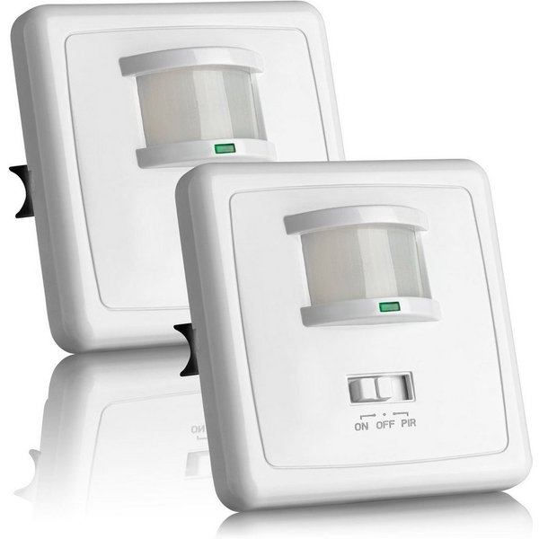 SEBSON Bewegungsmelder Bewegungsmelder Unterputz LED geeignet IR Sensor - 2er Set, (2-St), LED geeignet, programmierbar, 160°, Ein- und Ausschalter