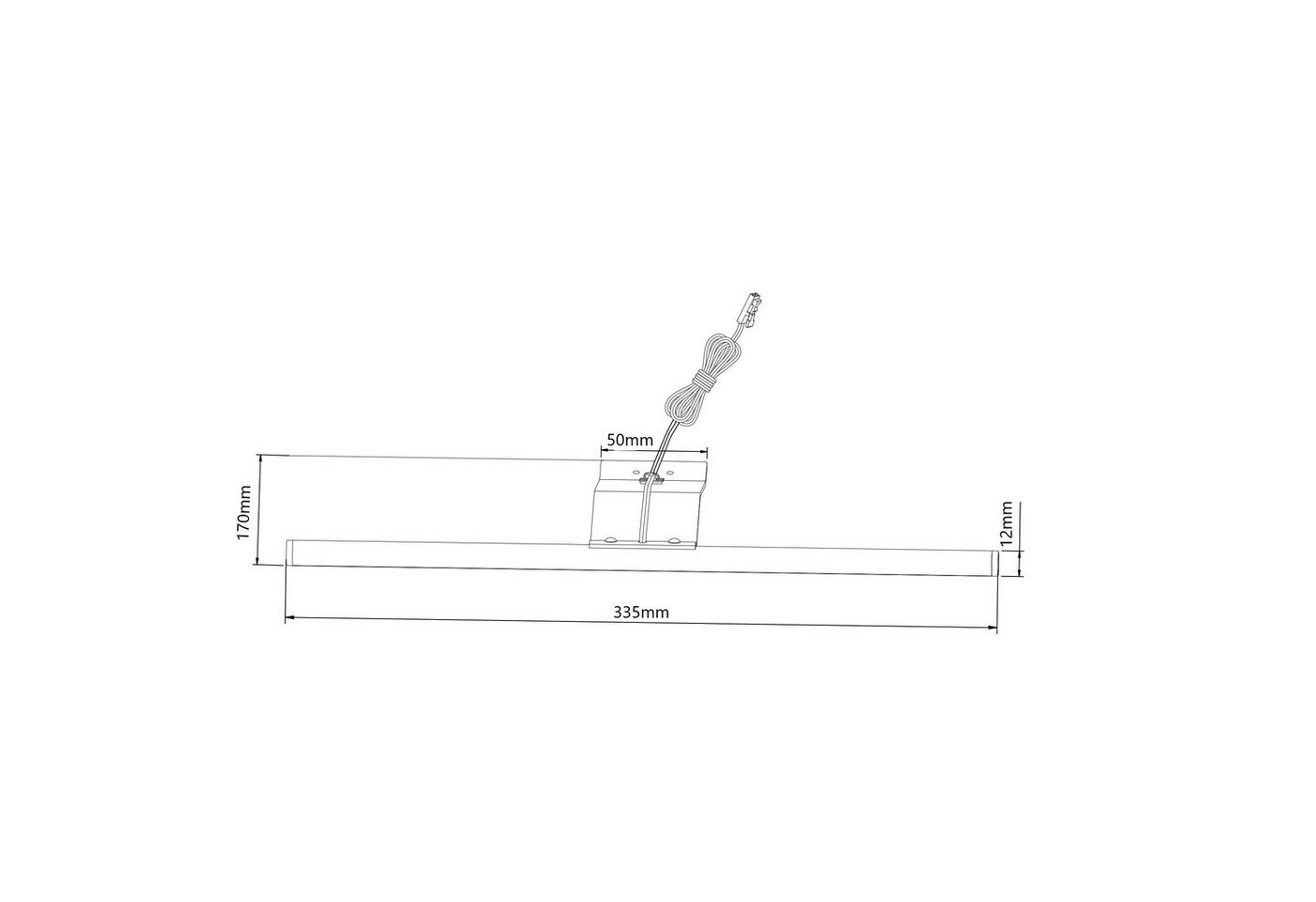 SEBSON Spiegelleuchte LED Schrankleuchte mit Schalter & Stecker 3x 3,5W 3x230lm 3000K 12V, LED integriert, Schalter am Netzkabel, schlanke Form, einfache Montag – Bild 3 von 5