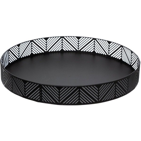 Secret de Gourmet Tablett Dekoratives Tablett, Küche, schwarz, Ø 30 cm - Secret de Gourmet, Metall, Boho