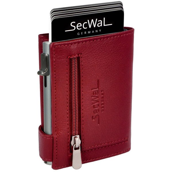 SecWal Geldbörse, Kartenetui mit Münzfach Reißverschluß, Slim Wallet, RFID Schutz, Geldbeutel klein, für Herren und Damen