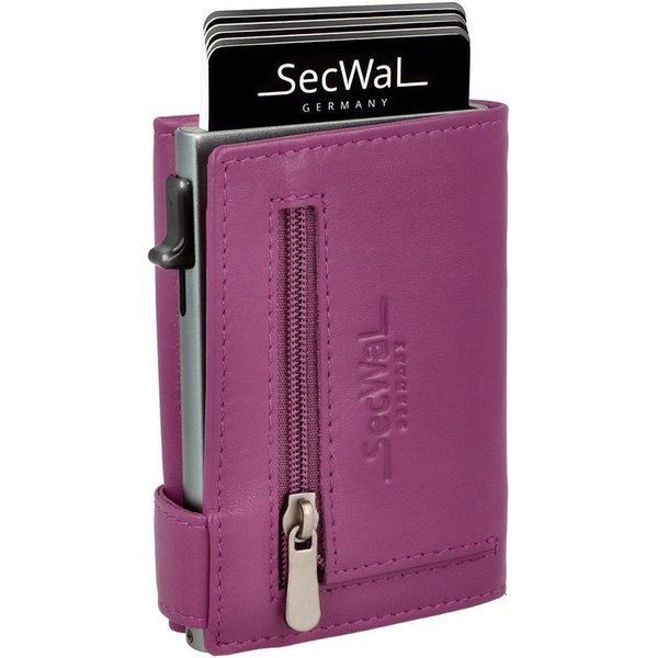 SecWal Geldbörse, Kartenetui mit Münzfach Reißverschluß, Slim Wallet, RFID Schutz, Geldbeutel klein, für Herren und Damen