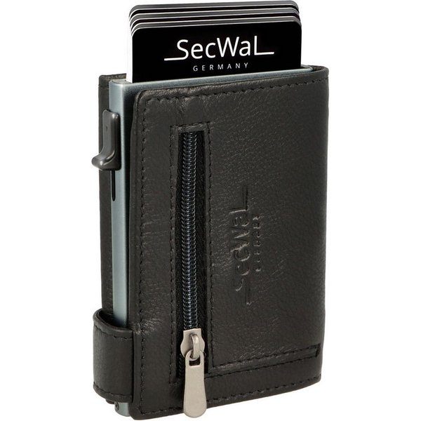 SecWal Geldbörse, Kartenetui mit Münzfach Reißverschluß, Slim Wallet, RFID Schutz, Geldbeutel klein, für Herren und Damen