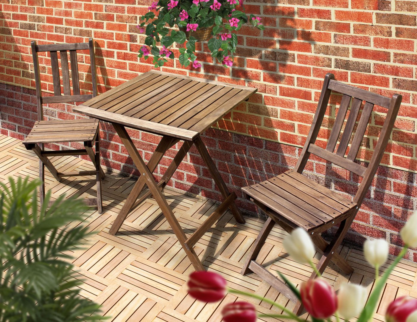 Sedex Balkonset Tampa, (Gartenset, 3-teiliges Gartenset), Klappfunktion, geölte Oberfläche – Bild 4 von 4