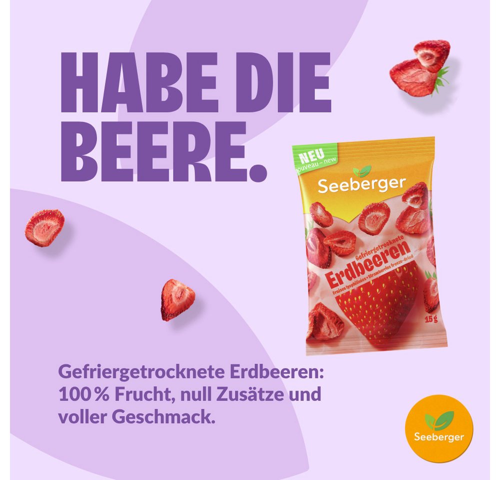 Seeberger Snacks Trockenfrüchte Seeberger gefriergetrocknete Erdbeeren Multipack - 10 x 15 g – Bild 3 von 5