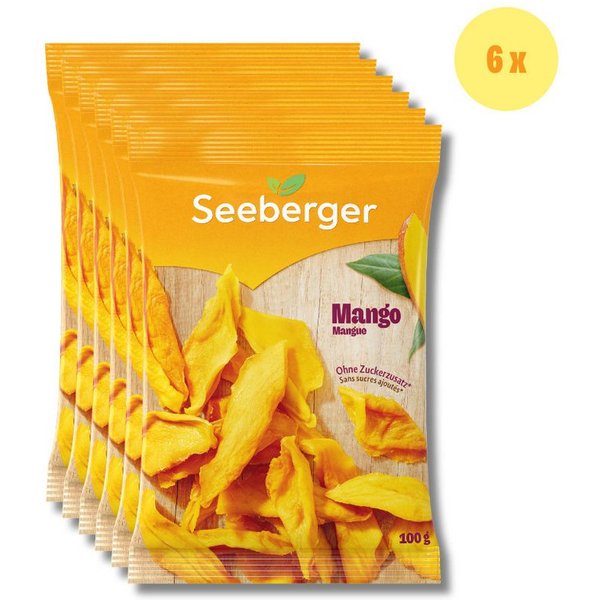 Seeberger Snacks Trockenfrüchte Seeberger Mango Multipack - 6 x 100 g, 100 g