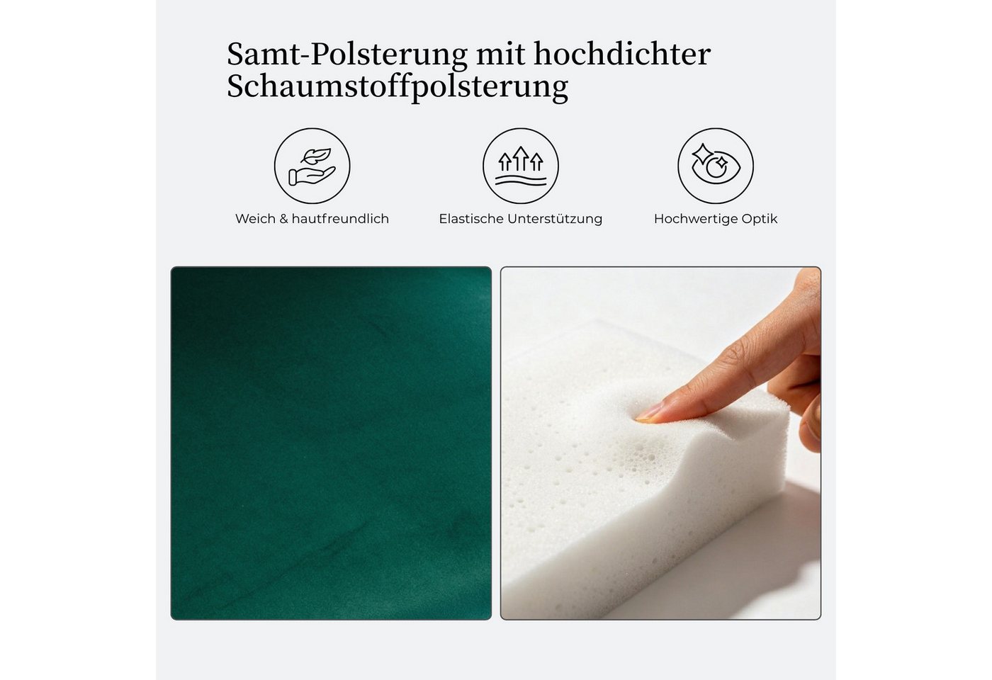 SeedWave Esszimmerstuhl 2er-Set Küchenstuhl Samtbezug, Holzfüße mit Verstellbaren Schrauben, Polsterstuhl mit Ringgriff, Niete und Knopf-Rückenlehne – Bild 4 von 5