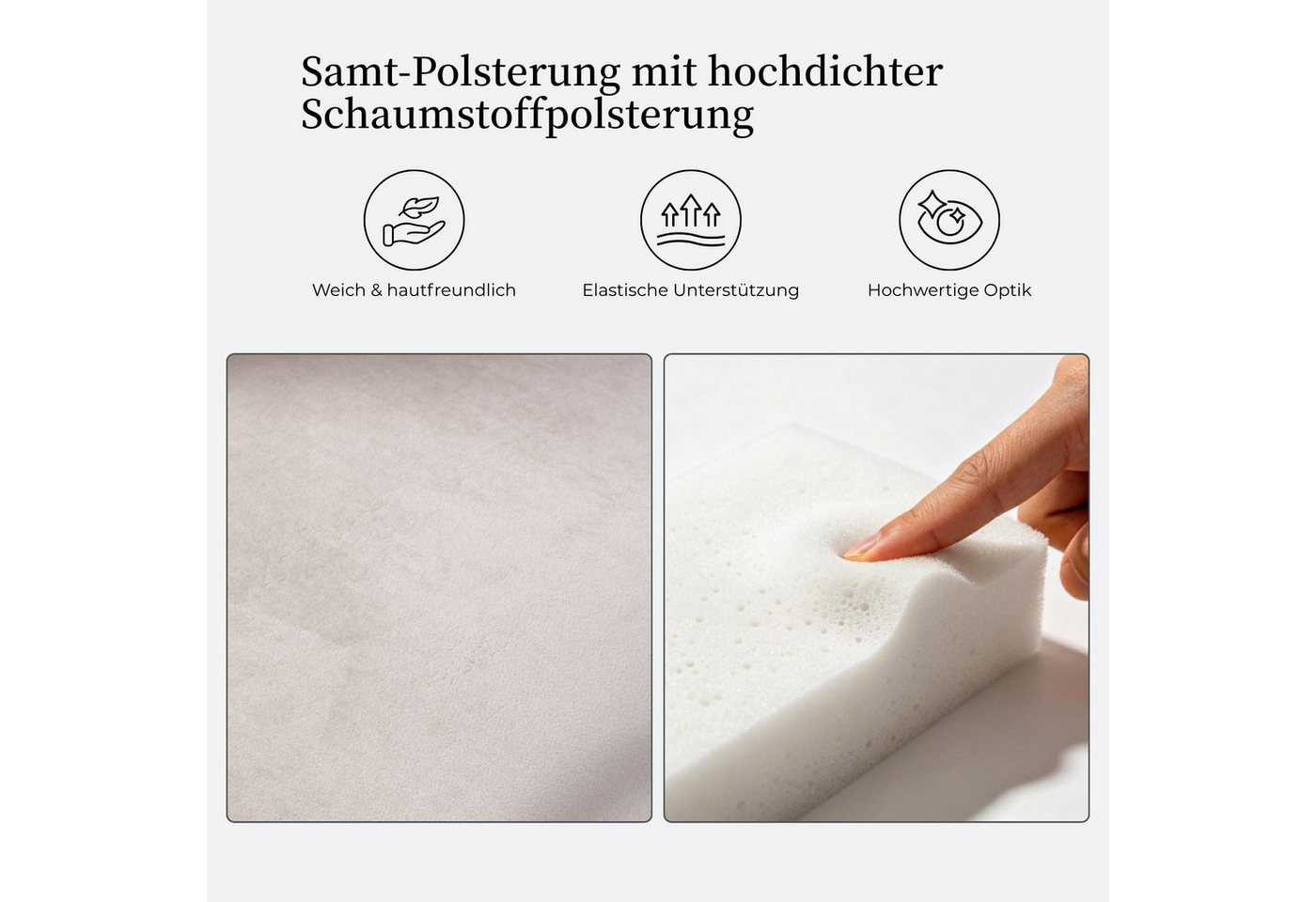 SeedWave Esszimmerstuhl 2er-Set Küchenstuhl Samtbezug, Holzfüße mit Verstellbaren Schrauben, Polsterstuhl mit Ringgriff, Niete und Knopf-Rückenlehne – Bild 4 von 5