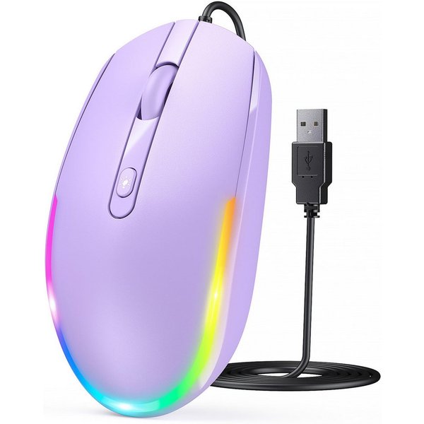 Seenda USB Maus kabelgebunden, leise, 1600 DPI, beleuchtet Maus (optisch / Plug & Play / 1,5 m Kabel)