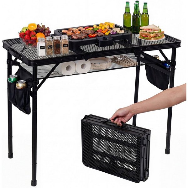 SEHAUSEU Campingtisch klappbar Klapptisch höhenverstellbarer Grilltisch