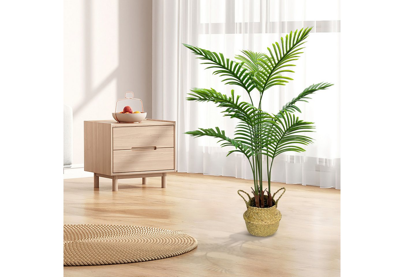 Kunstbaum Kunstpflanzen groß kunstpalme künstliche Pflanze, Höhe 120 cm/160 cm Palme, SEHAUSEU, Höhe 120 cm – Bild 5 von 5